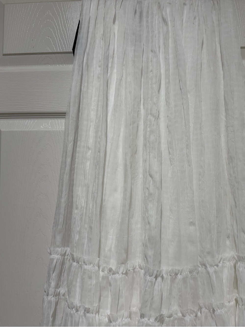 NWT Lulus Sunny Baby White Smocked Tiered High-Waisted Midi Skirt Size Small - Picture 10 of 13
